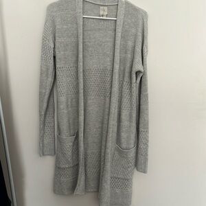 Long open Joie grey sweater with pockets size small
